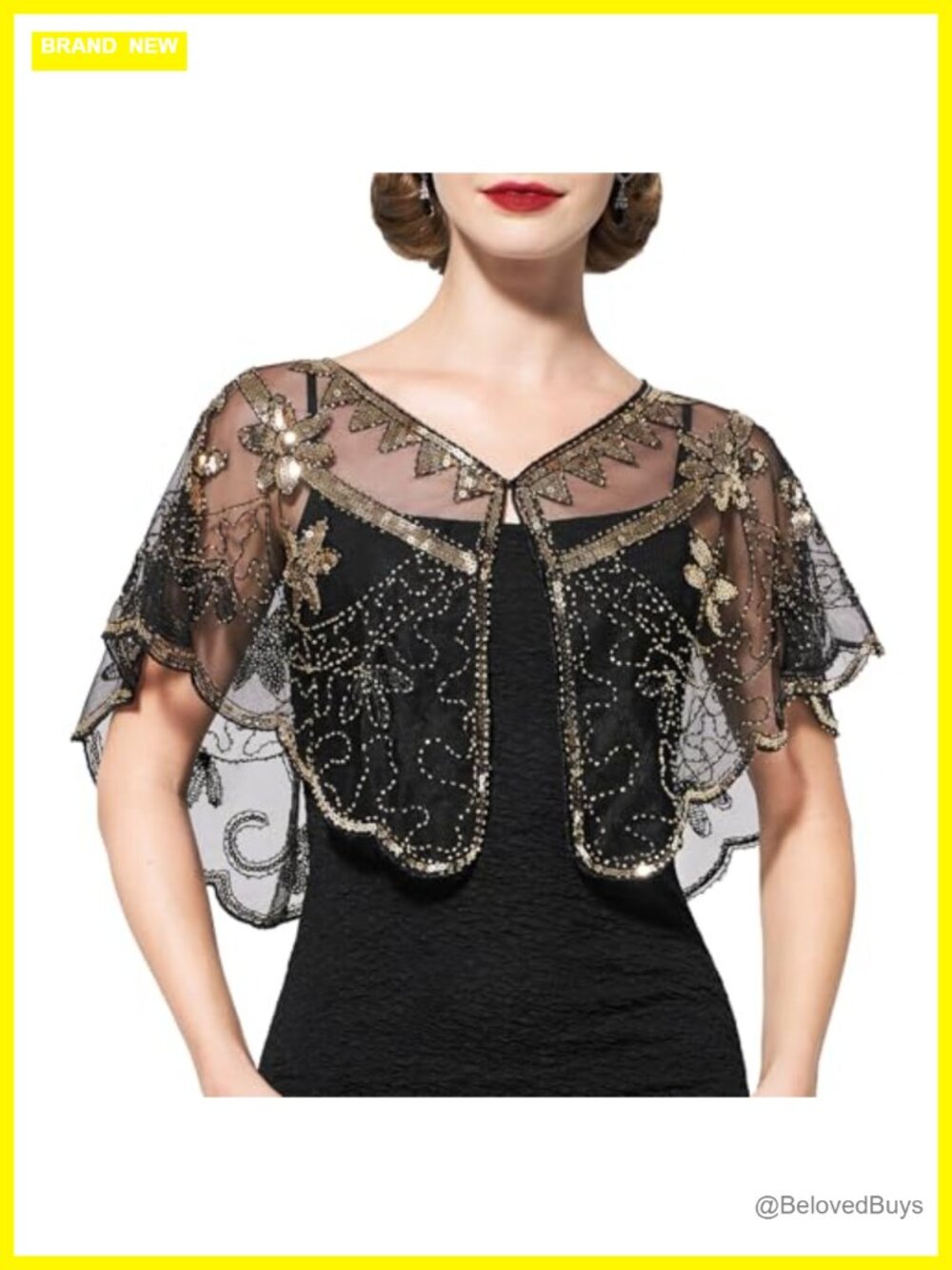 1920s Shawl Wrap Sequin Flapper Evening Gatsby Party Accessories